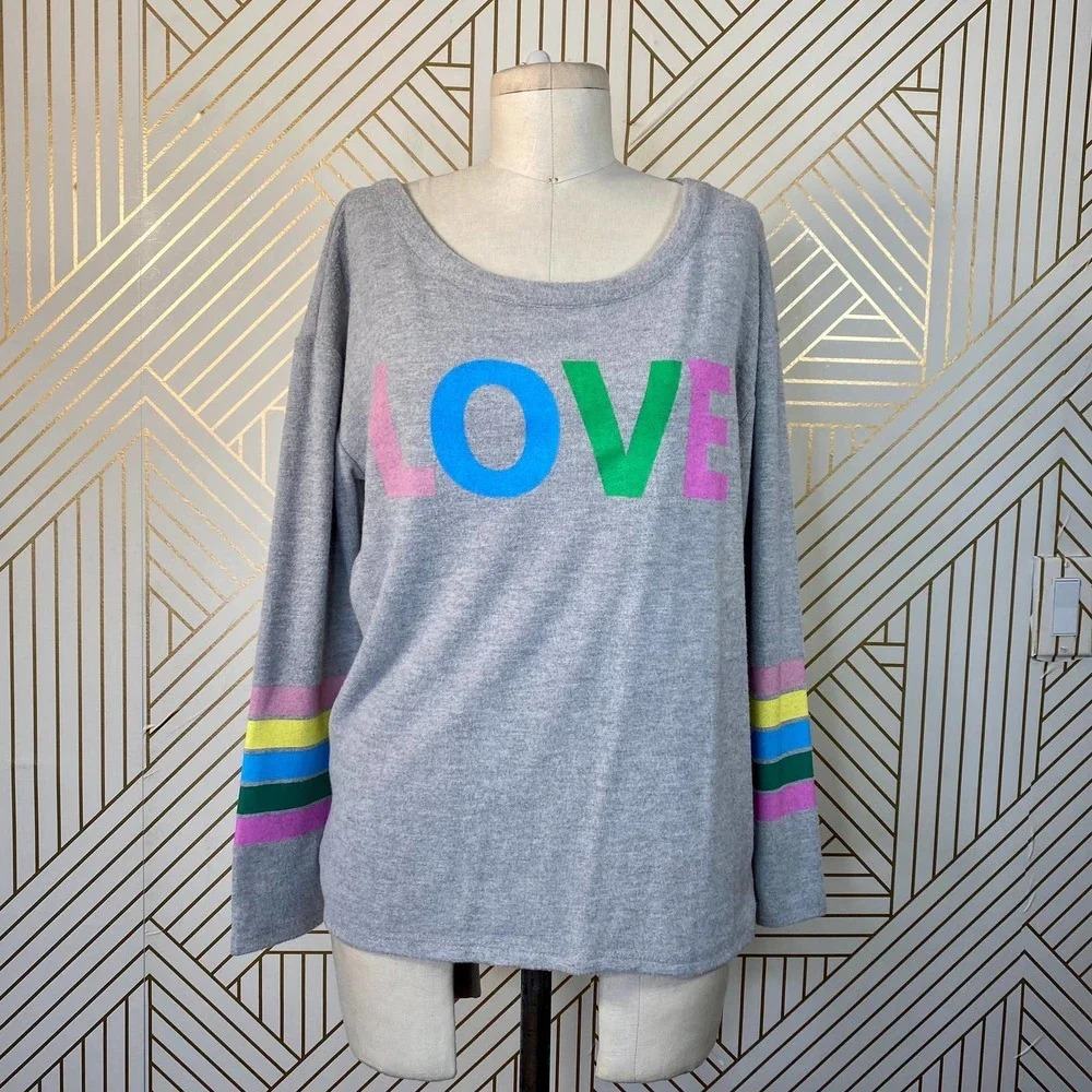 Chaser Love‎ Knit Sweatshirt in Heather Gray